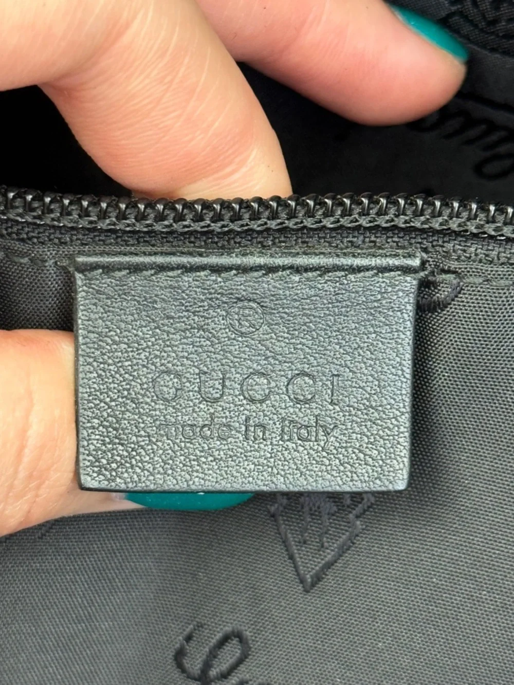 Gucci Black Embossed GG Leather Briefcase with Shoulder Strap